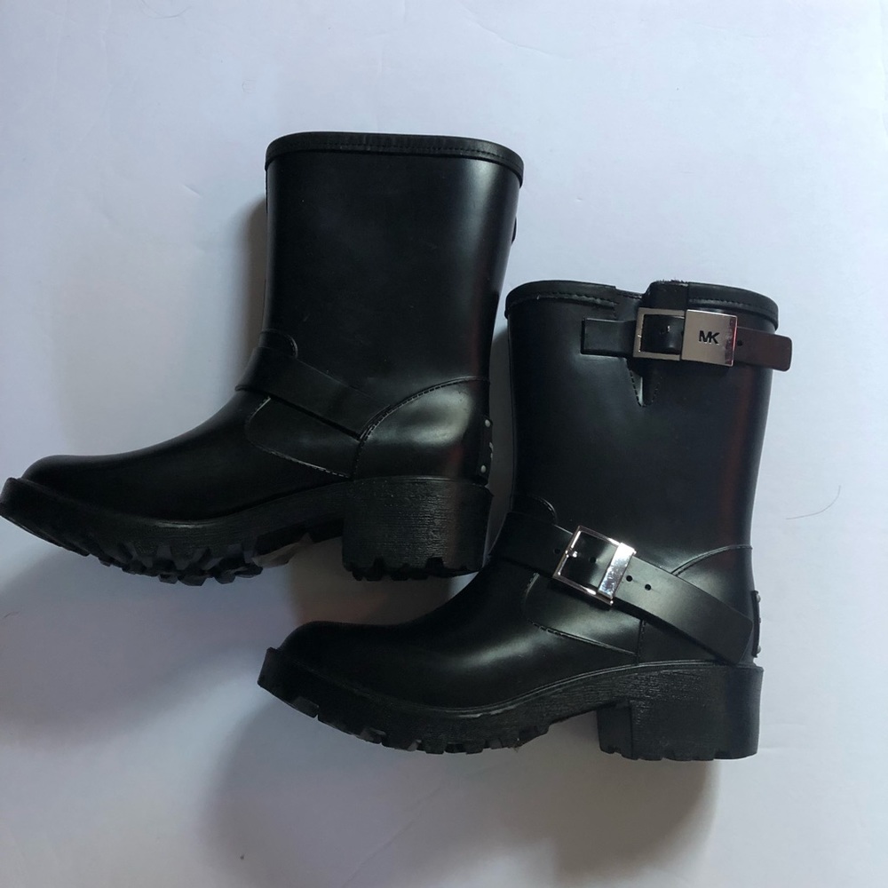 Black MK rain boots